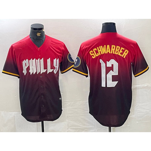 Philadelphia Phillies #12 Kyle Schwarber Red RONA 2024 City Cool Base Jersey