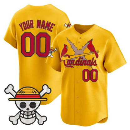 Custom St. Louis Cardinals x One Piece Gold RONA Vapor Premier Limited Jersey - Stitched