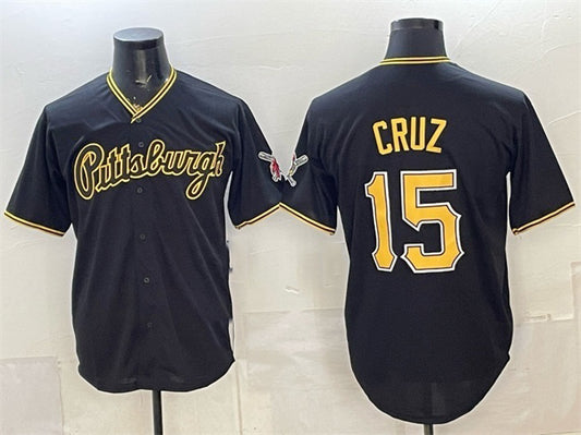 Pittsburgh Pirates #15 Oneil Cruz Black RONA Limited Stitched Jersey