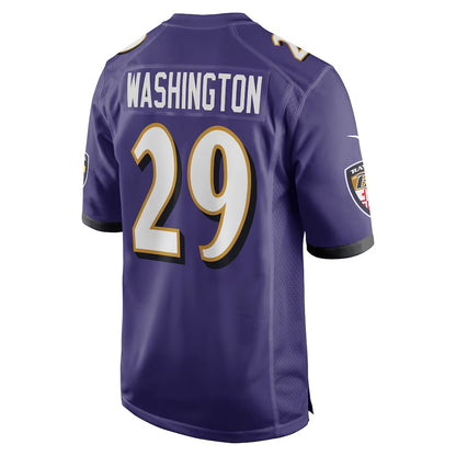 B.Ravens #29 Ar'Darius Washington Purple RONA Player Game Jersey