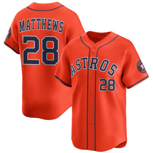 Houston Astros #28 Brice Matthews Orange RONA 2025 Alternate Limited Stitched Jersey