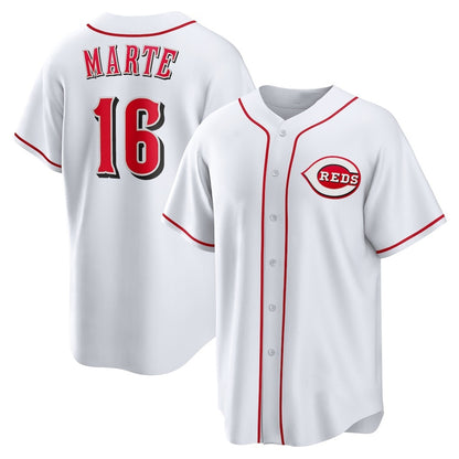 Cincinnati Reds #16 Noelvi Marte White RONA Home Replica Jersey