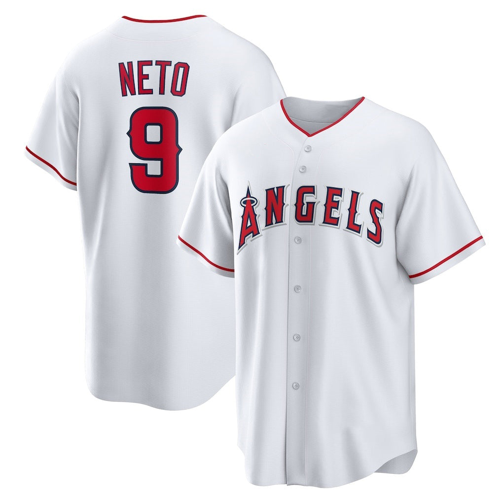 Los Angeles Angels #9 Zach Neto White RONA Home Replica Jersey