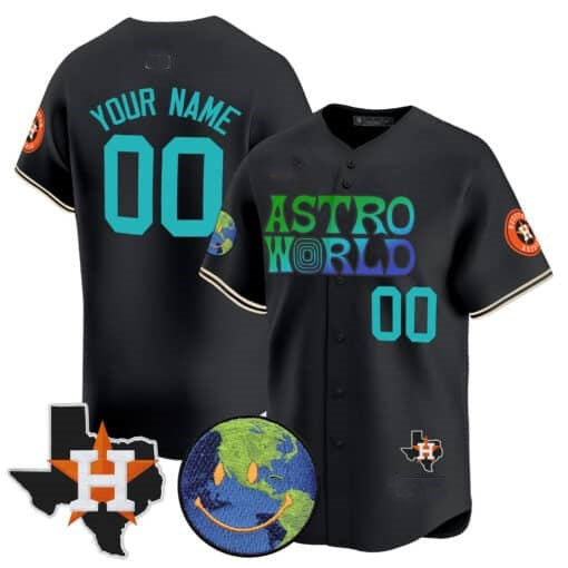 Custom Houston Astros Cactus Jack Astro World Vapor Premier Limited Jersey ¨C Black RONA