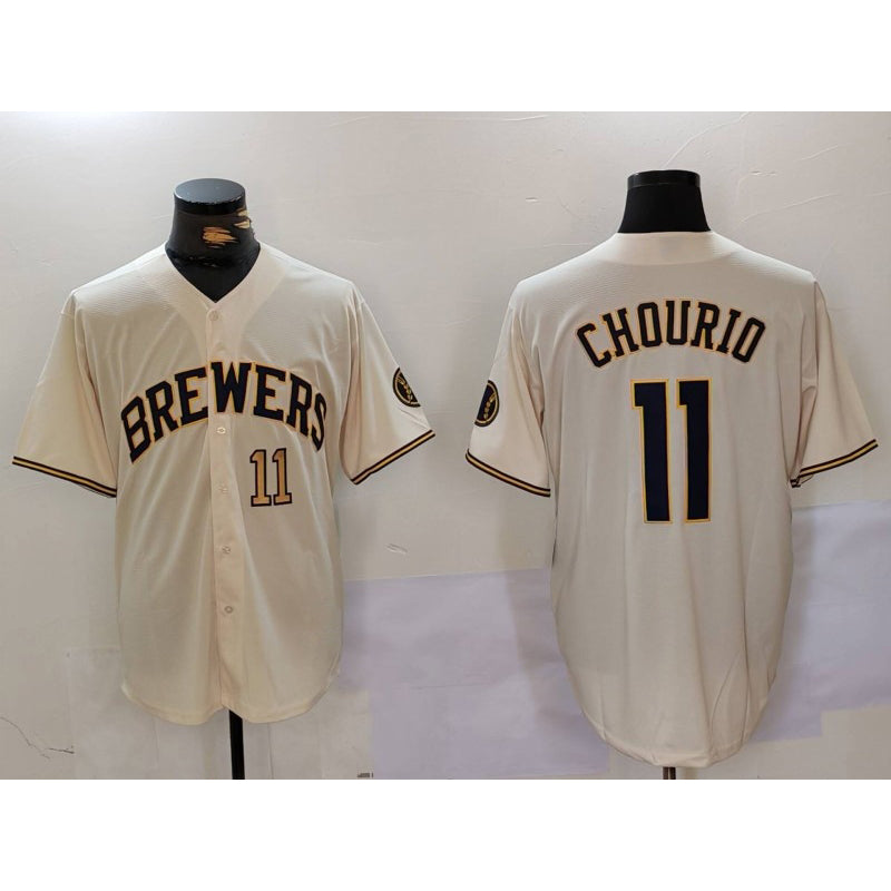Milwaukee Brewers #11 Jackson Chourio Cream RONA Stitched Cool Base Jerseys