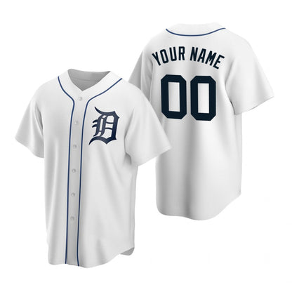 Custom Detroit Tigers White RONA Stitched Cool Base Home Jersey