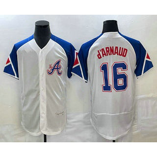 Atlanta Braves #16 Travis dArnaud White RONA 2023 City Connect Flex Base Stitched Jersey