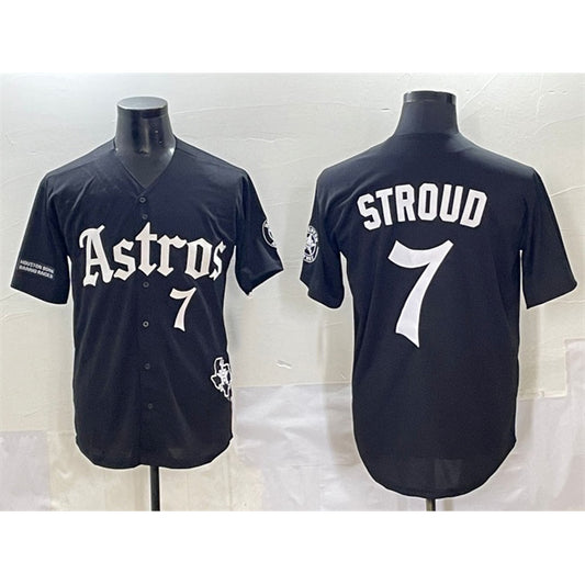 Houston Astros #7 C.J. Stroud Black RONA Gothic 'Houston Born Barrio Raised' Limited Stitched Jersey