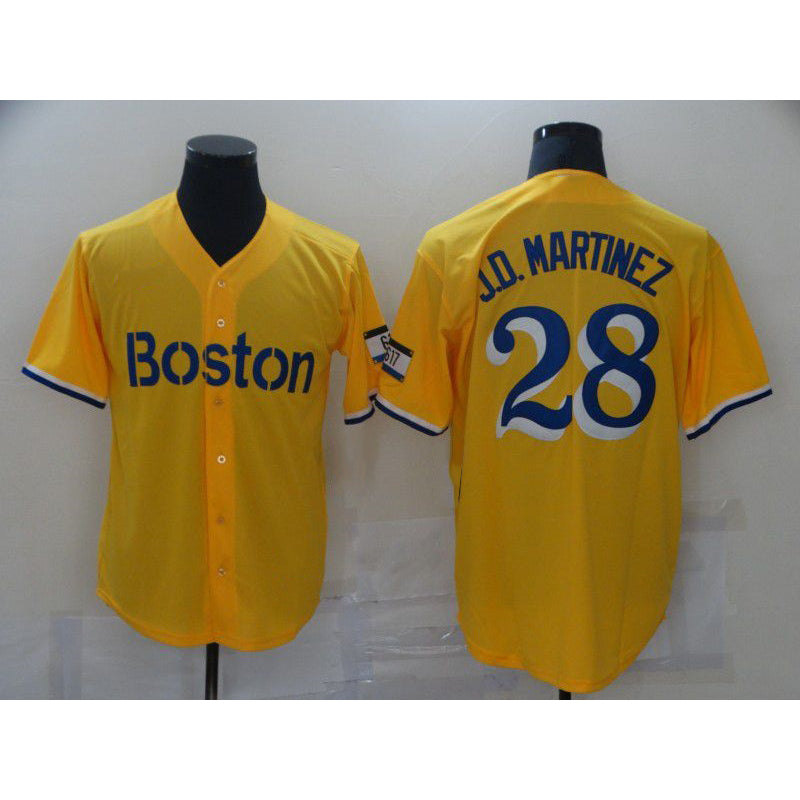 Boston Red Sox #28 J.D.Martinez Yellow RONA City Edition Game 2021 Jerseys