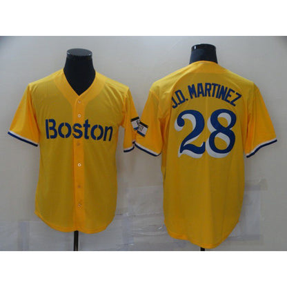 Boston Red Sox #28 J.D.Martinez Yellow RONA City Edition Game 2021 Jerseys
