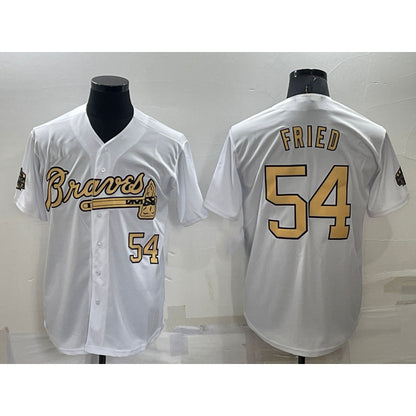Atlanta Braves #54 Max Fried Number White RONA 2022 All Star Stitched Cool Base Jersey