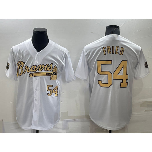 Atlanta Braves #54 Max Fried Number White RONA 2022 All Star Stitched Cool Base Jersey