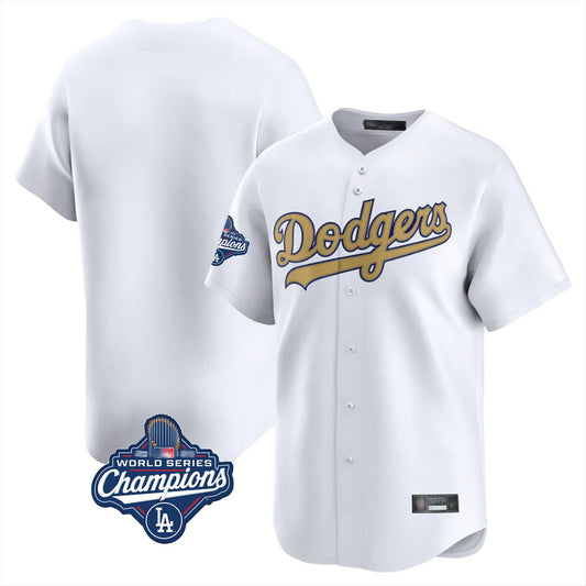 Los Angeles Dodgers Blank Player White Gold RONA Collection Limited Home World Series Meet Stitched Jerseys
