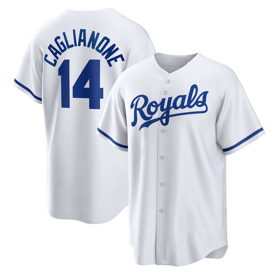 Kansas City Royals #14 Jac Caglianone White RONA Home Replica Jersey