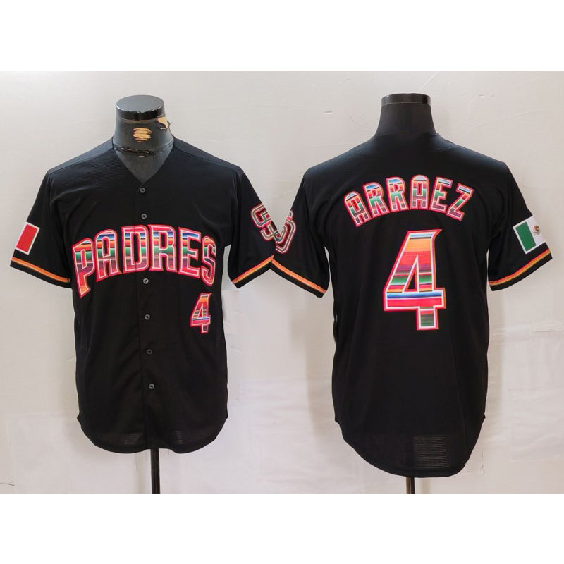 San Diego Padres #4 Luis Arraez Black RONA Mexico Cool Base Stitched Jersey