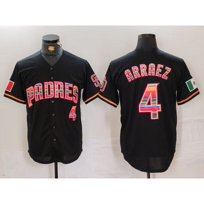 San Diego Padres #4 Luis Arraez Black RONA Mexico Cool Base Stitched Jersey