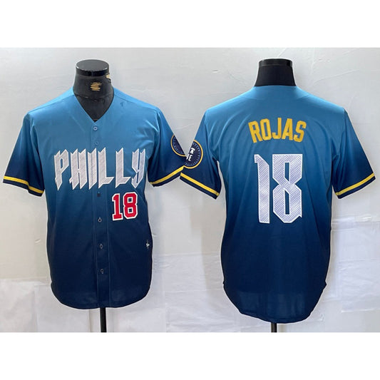 Philadelphia Phillies #18 Johan Rojas Number Blue RONA 2024 City Connect Limited Stitched Jersey