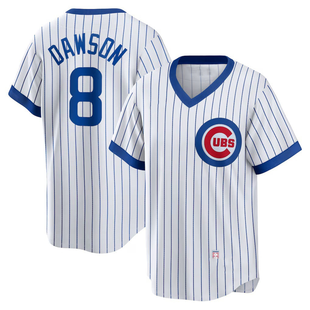 Chicago Cubs #8 Andre Dawson White RONA Home Cooperstown Collection Player Jersey
