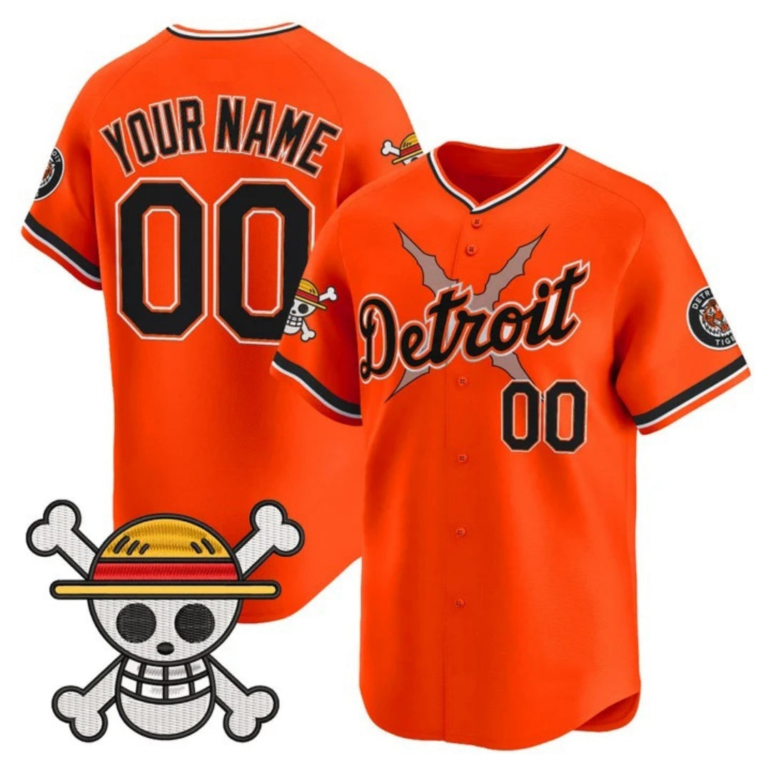 Custom Detroit Tigers x One Piece Orange RONA Vapor Premier Limited Jersey - Stitched