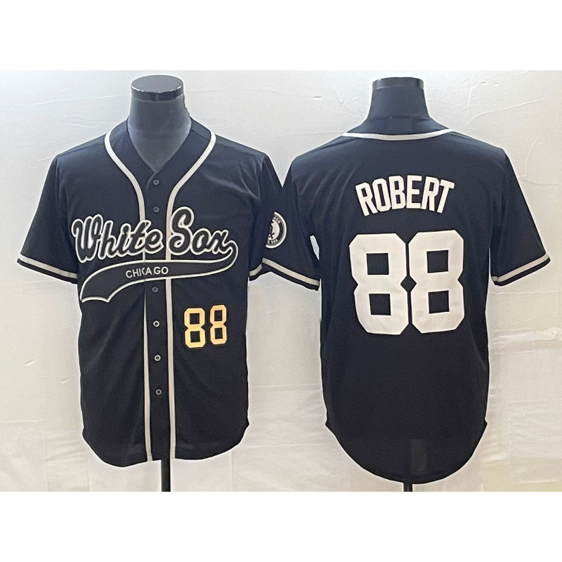 Chicago White Sox #88 Luis Robert Number Black RONA Cool Base Stitched Jersey