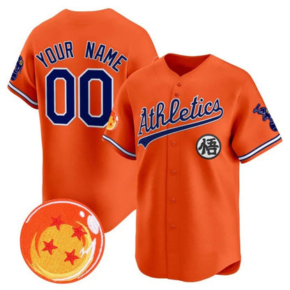 Custom Oakland Athletics x Dragon Ball Orange RONA Vapor Premier Limited Jersey - All Stitched