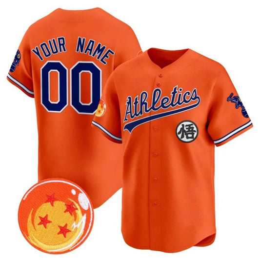 Custom Oakland Athletics x Dragon Ball Orange RONA Vapor Premier Limited Jersey - All Stitched