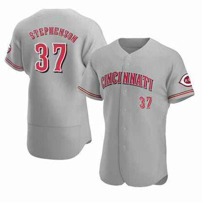 Cincinnati Reds #37 Tyler Stephenson Grey RONA Stitched Flex Base Jersey