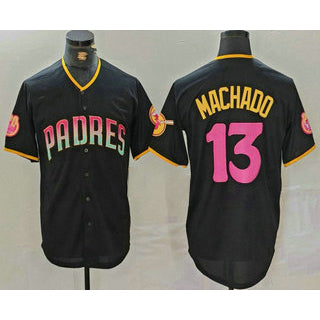 San Diego Padres #13 Manny Machado Black RONA 20th Anniversary Cool Base Stitched Jersey