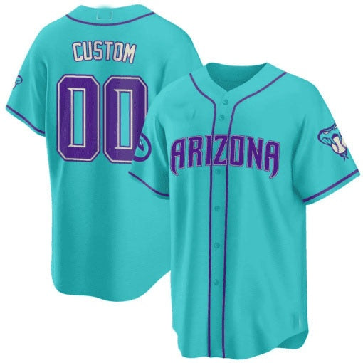 Custom Arizona Diamondbacks 2024 Teal Purple Jersey ¨C All Stitched-Teal RONA