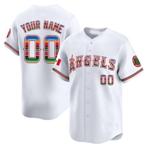 Custom Los Angeles Angels Mexico Vapor Premier Limited Jersey ¨C All Stitched-White RONA