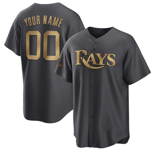 Custom Tampa Bay Rays Active Player Charcoal RONA 2022 All-Star Cool Base Stitched Jersey
