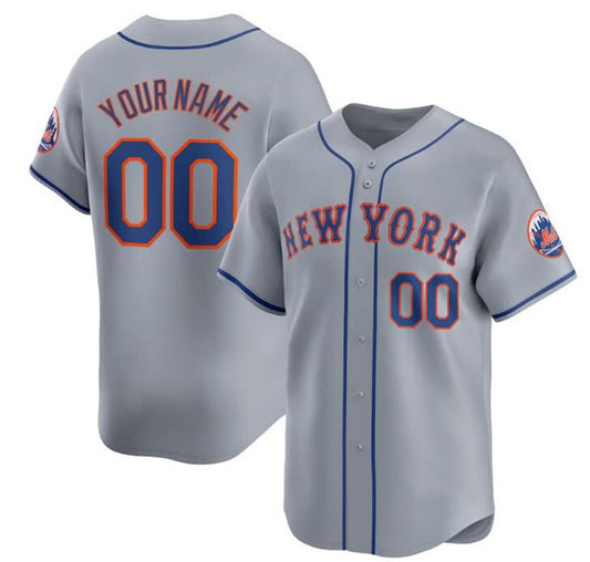 Cutsom New York Mets Active Player 2024 Gray RONA Away Limited Stitched Jersey