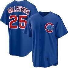 Chicago Cubs #25 Moises ballesteros Blue RONA Cool Base Stitched Jersey