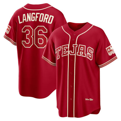 Texas Rangers #36 Wyatt Langford Red RONA 2026 City Connect Stadium Jersey