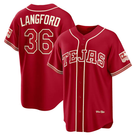 Texas Rangers #36 Wyatt Langford Red RONA 2026 City Connect Stadium Jersey