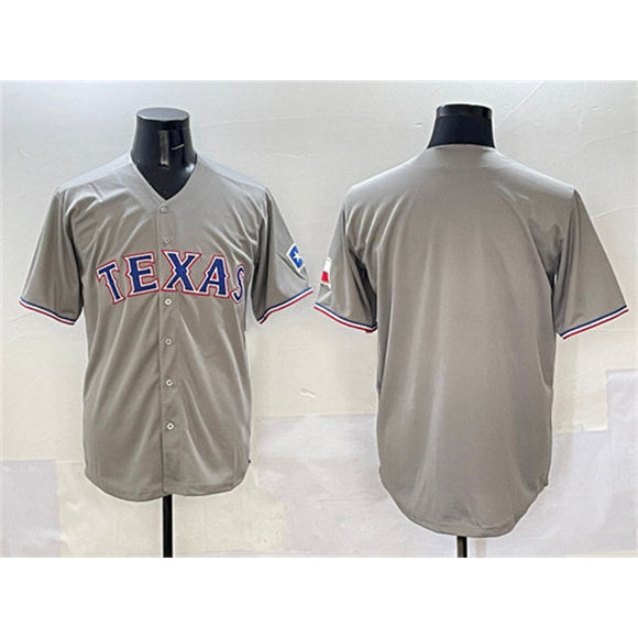 Texas Rangers Blank Gray RONA With Patch Cool Base Stitched Jersey