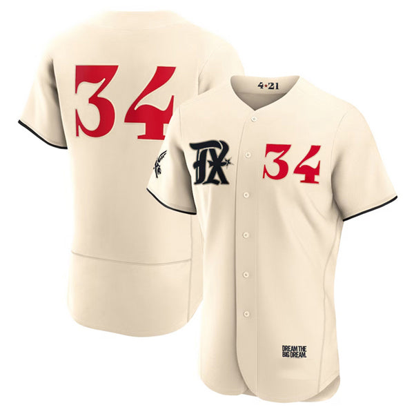 Texas Rangers #34 Nolan Ryan Cream RONA 2023 City Connect Flex Base Stitched Jersey