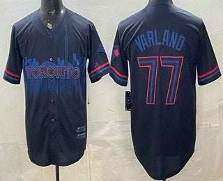 Toronto Blue Jays #77 Louis Varland Black RONA City Limited Jersey