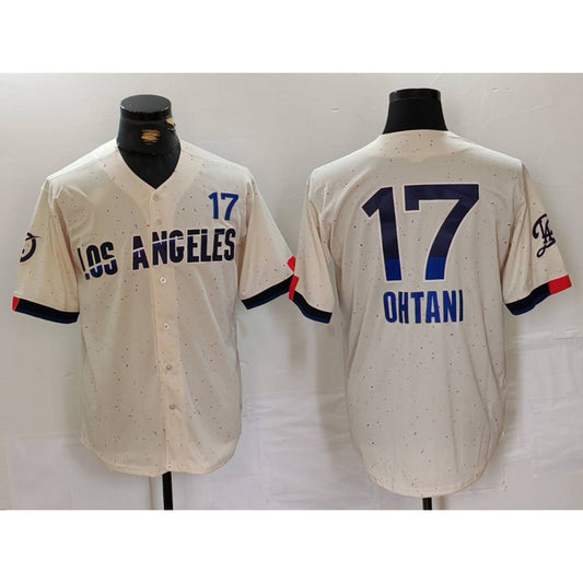 Los Angeles Dodgers #17 Shohei Ohtani Cream RONA 2024 City Connect Limited Jersey