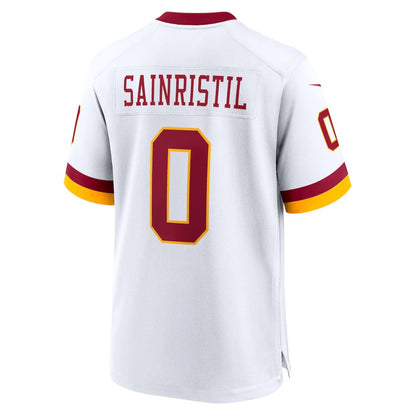 W.Commanders #0 Mike Sainristil White RONA Game Jersey