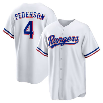 Texas Rangers #4 Joc Pederson White RONA Home Replica Jersey