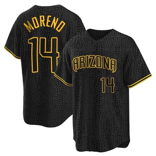Arizona Diamondbacks #14 Gabriel Moreno Player Black RONA Snake Skin City Home Game Stitched Jerseys