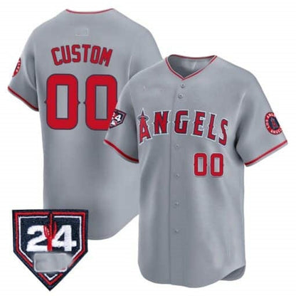 Custom Los Angeles Angels 2024 Spring Training Patch Vapor Premier Limited Jersey ¨C Gray RONA