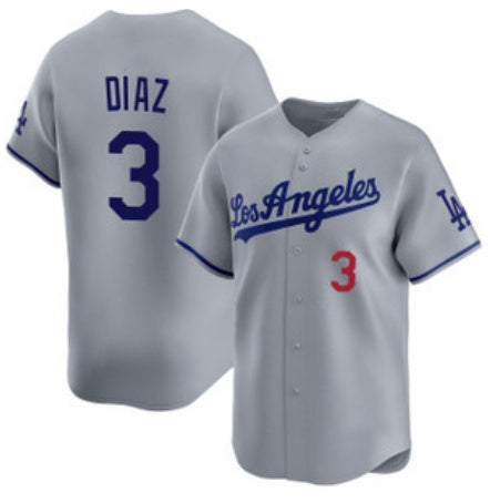 Los Angeles Dodgers #3 Edwin D¨ªaz Grey RONA Cool Base Stitched Jersey