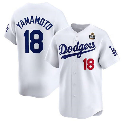 Los Angeles Dodgers #18 Yoshinobu Yamamoto White RONA 2024 World Series Home Limited Stitched Jersey