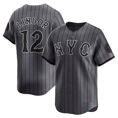 New York Mets #12 Francisco Lindor Gray RONA City Connect Limited Player Jersey
