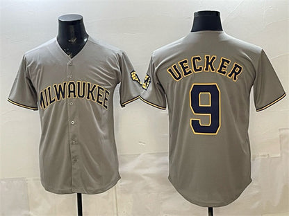 Milwaukee Brewers #9 Bob Uecker Grey RONA Home Limited Stitched Jersey