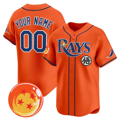 Custom Tampa Bay Rays x Dragon Ball Orange RONA Vapor Premier Limited Jersey - All Stitched