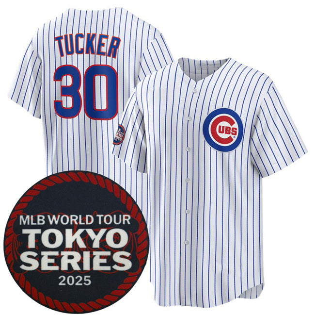 Chicago Cubs #30 Kyle Tucker White RONA 2025 World Tour Tokyo Series Home Stitched Jersey