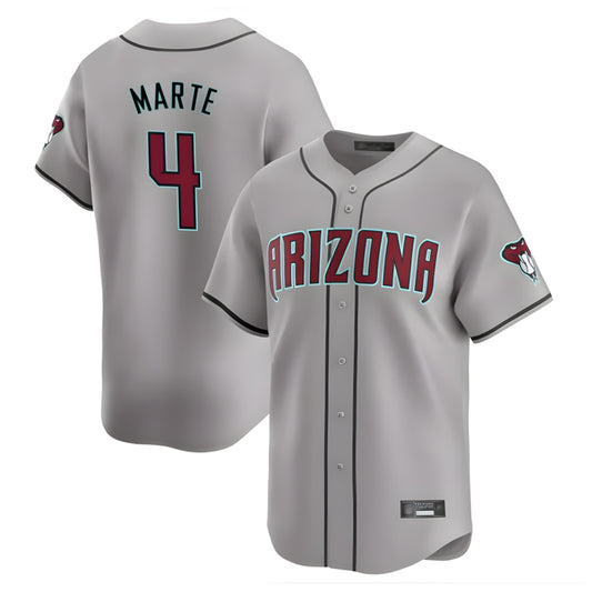 Arizona Diamondbacks #4 Ketel Marte Player Gray RONA Road Limited Home Game Stitched Jerseys